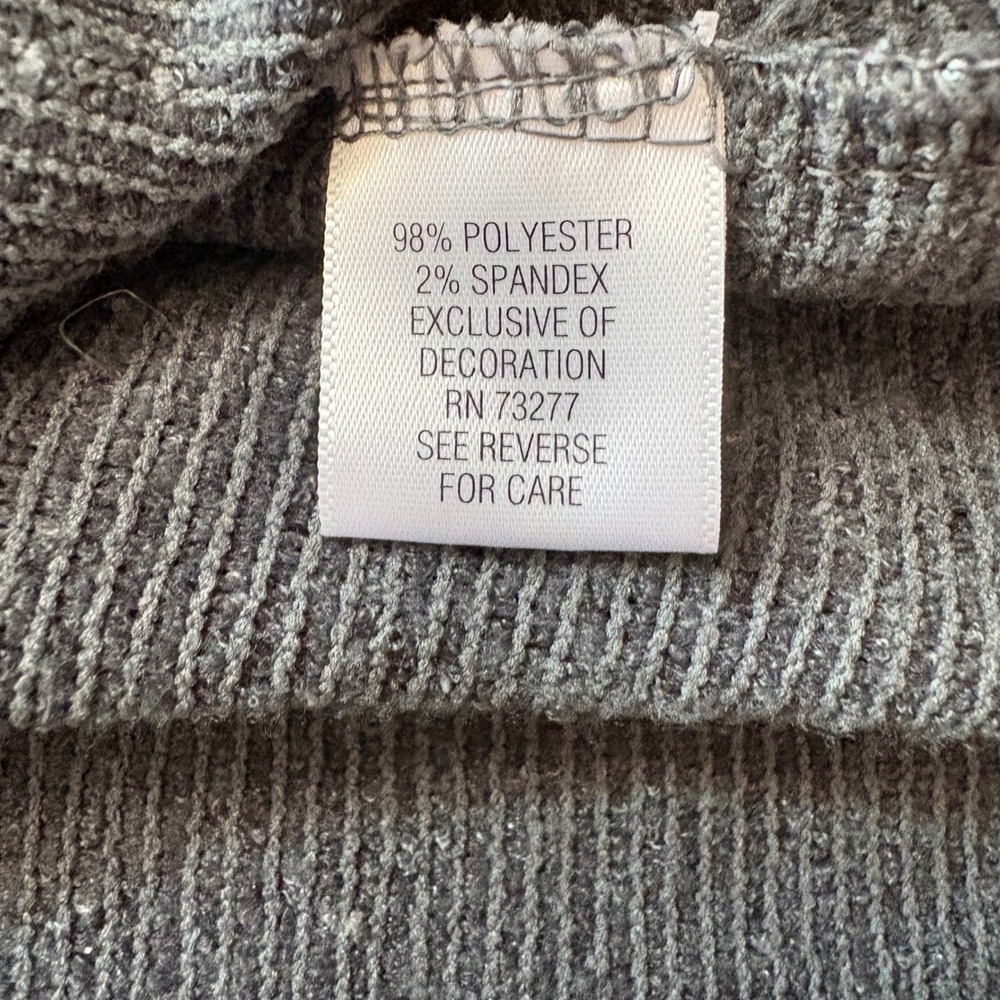Apt. 9 Womens PL Sweater Charcoal Gray Sequin V-Neck Textured Long Sleeve Tunic - Picture 7 of 8